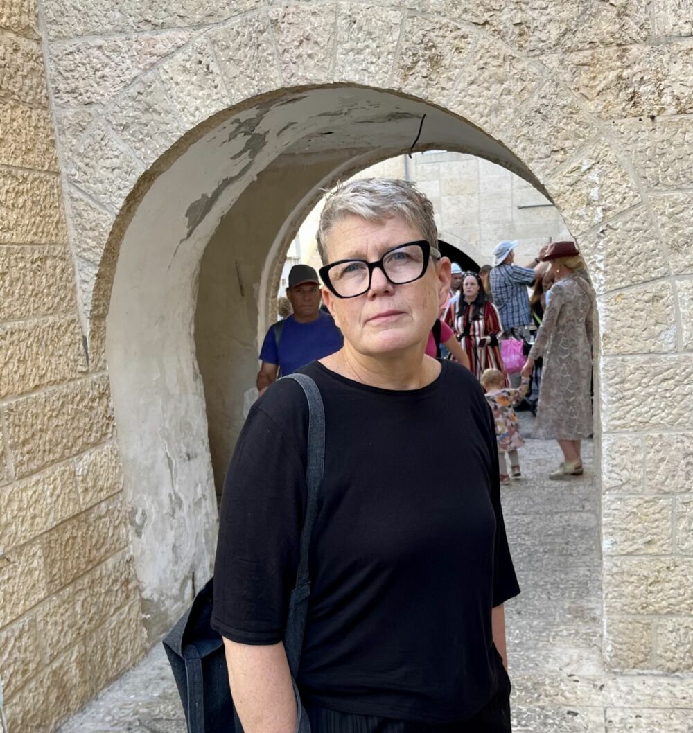 Bild på We Effects generalsekreterare Anna Tibblin i Jerusalem.